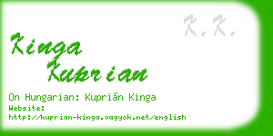 kinga kuprian business card